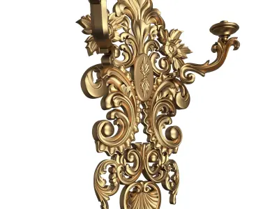 Classic Wall Chandelier 05 Low-poly 3D model