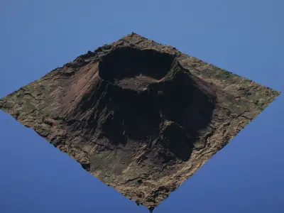 Landscape Environment Volcano Snow 06 Low-poly 3D model