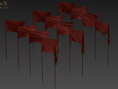 Flags of different countries 15 items 48 maps 3D model