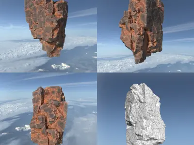 Low poly Desert Floating Island Rock Pack 211205 Low-poly 3D model