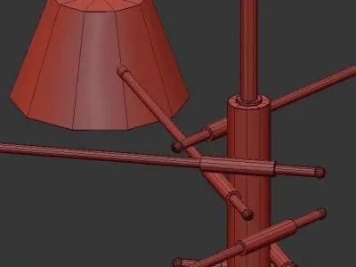 ANTLER modern chandelier with five shades 3D model