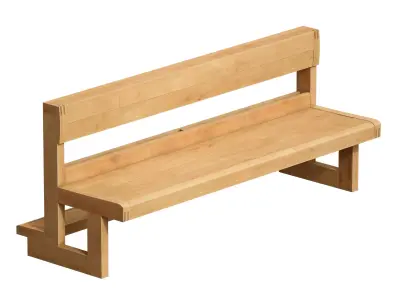 Wooden Furniture For Church Church Furniture Bench And Chair 3D model