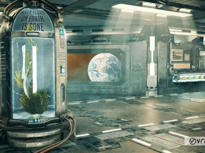 Sci Fi Corridor Lab Low-poly 3D model