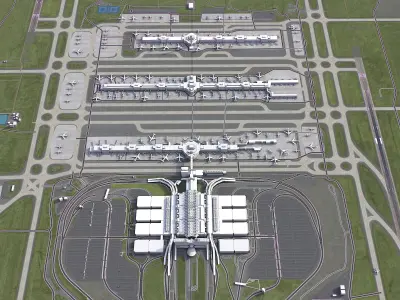 Denver Airport Low-poly 3D model