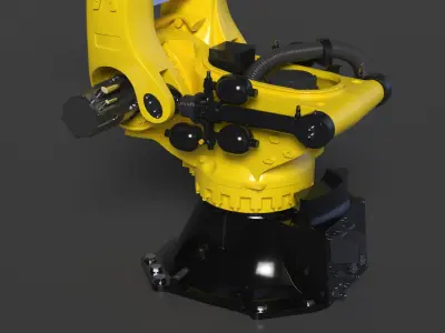  Ultra Robotic Arm Yellow Rigged for Cinema 4D 