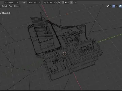 Low poly scene cyberpunk  Free low-poly 3D model