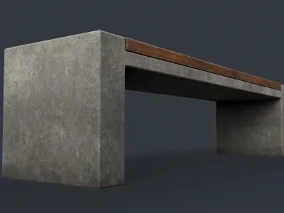 Modern Outdoor Bench 38 PBR Game Ready Low-poly 3D model