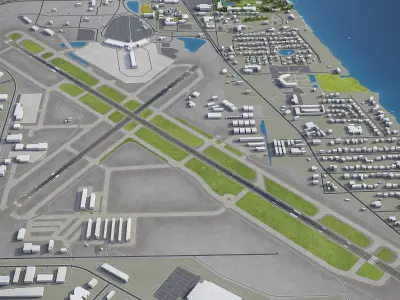Sarasota - Bradenton International Airport - SRQ Low-poly 3D model