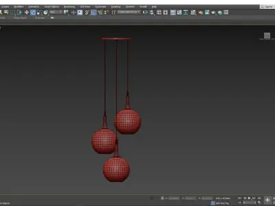 Beckett Trio Pendant Light Low-poly 3D model