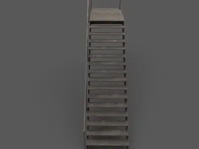 Industrial Stairs Low Poly Low-poly 3D model