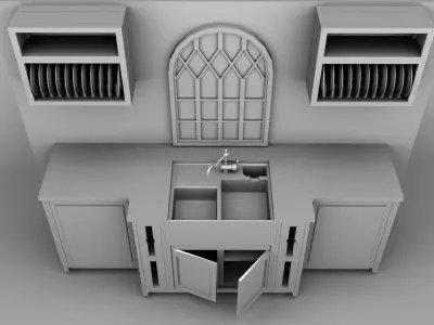 Kitchen 02 Low-poly 3D model