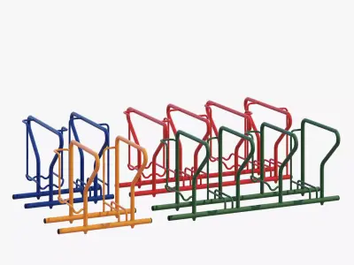 Pitti different colored metal racks 3D model