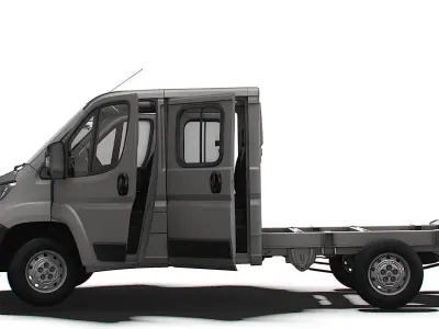 Peugeot Boxer Chassis Truck Crew Cab 3450WB HQInterior 2023 3D model