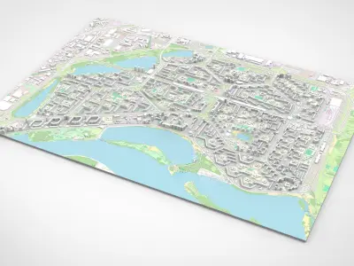 Cityscape Kyiv Ukraine Obolon fragment city 3D model