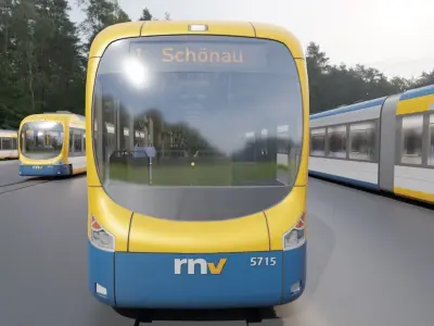 RNV 8 Tram Set  Low-poly 3D model