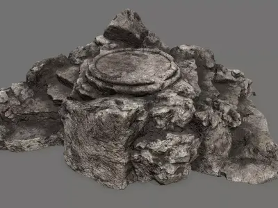 Ladder Ruin Low-poly 3D model 12