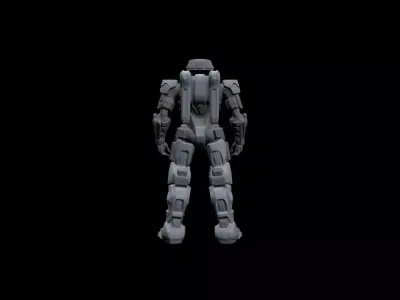 Futuristic sci-fi concept exoskeleton robot 3D model