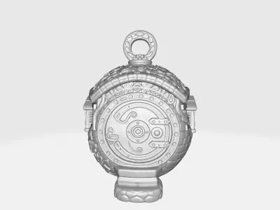 Christmas Hobbit-Style Round Door Ornament Fantasy Cottage 3D print model