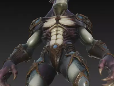 Armored Humanoid Monster Variant 3D Model 3D model