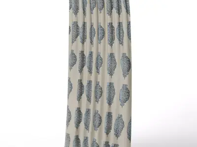 Asher Medallion Pattern Blackout Window Treatments - Twilight Low-poly 3D model