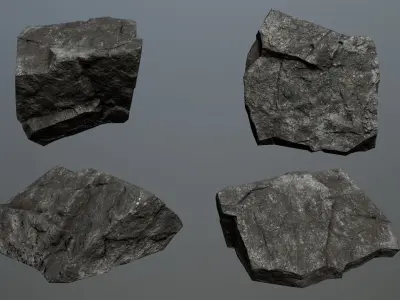 Rock Set 15 Low-poly 3D model