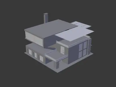 Modern House 3 FLOORS NO MATERIALS NO FURNITURE Free low-poly 3D model