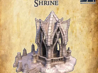 Elven Shrine Tabletop Terrain 28 mm 3D print model