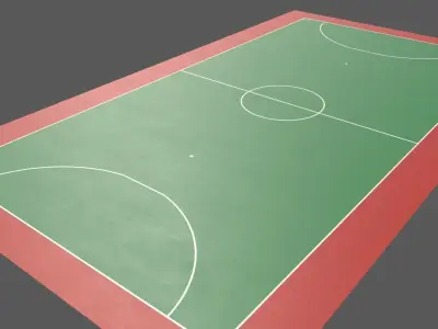 PBR Soccer and Football Court Floor Low-poly 3D model