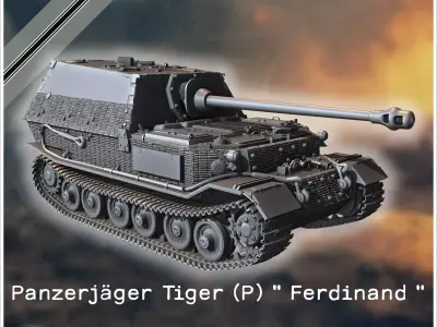 Panzerjager Tiger P  Ferdinand  early tank destroyer - Germany E 3D print model