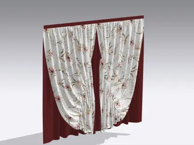 Curtain Low-poly 3D model