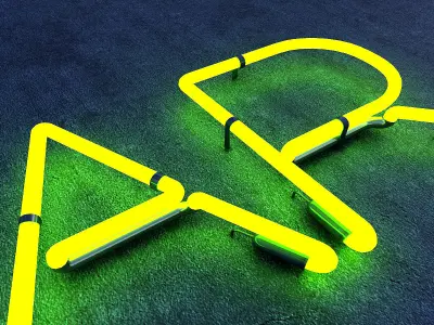 Bar Neon Sign Low-poly 3D model