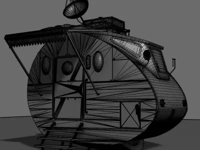 Stylized Cartoonic spaceship 3D model