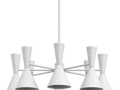 CAIRO Chandelier 8 Arm black and white by Lalume 3D model
