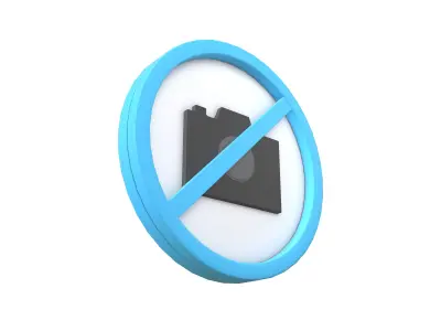 Prohibited Camera Symbol V1 003 Low-poly 3D model
