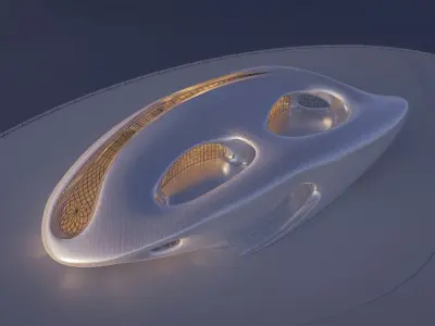 Futuristic building 38 3D model