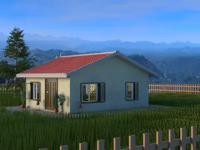 Interior Exterior Full old House 3D model