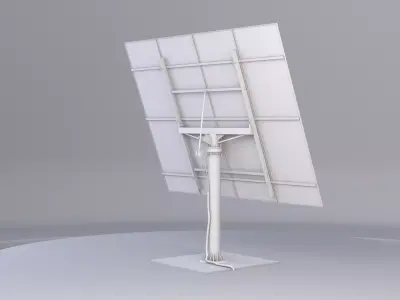 Solar Tracking System Pannel UT Low-poly 3D model