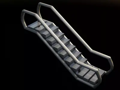 Escalator metal staircase Free 3D model