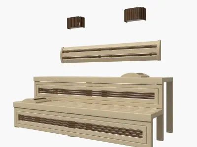 Sauna bench 01 3D model