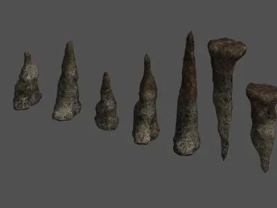 Stalagmite Set - Cracks 3D model