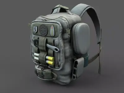 Backpack low poly human generic Low-poly 3D model