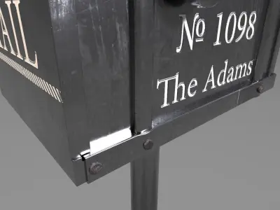 Tin Mailbox Low-poly 3D model