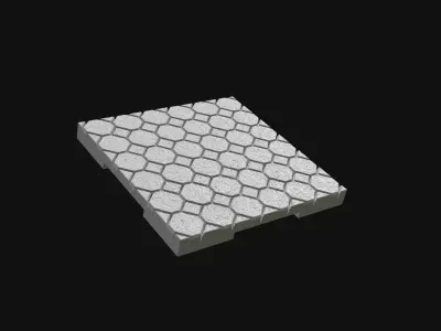 Medieval Modular Stone Floor Tile Seamless Snap-Fit 3D print model