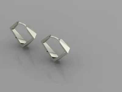 polygonallearringsjewellry geometric hoop earrings 3D print model