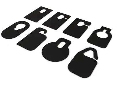 Door Cardboard Handle Hanger 3D model