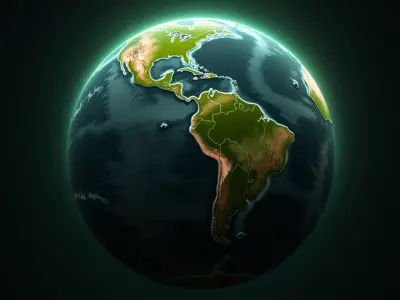 Stylized Planet Earth Hologram Sci Fi Texture