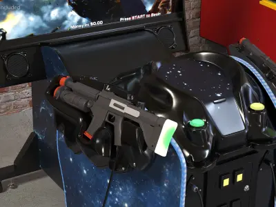  Cosmic Arcade Game Machine On State Rigged for Maya 