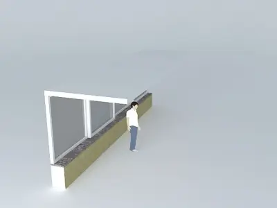 Corridor with windows Free 3D model