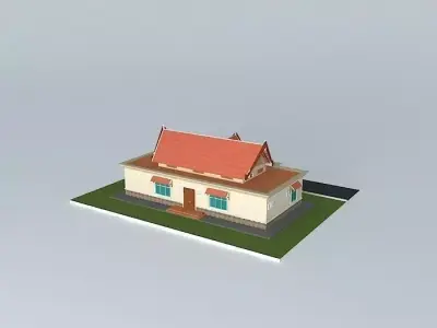 WorkShop house with roof 3D model