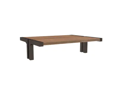 Group Modern Outdoor Bench v3 001 Low-poly 3D model